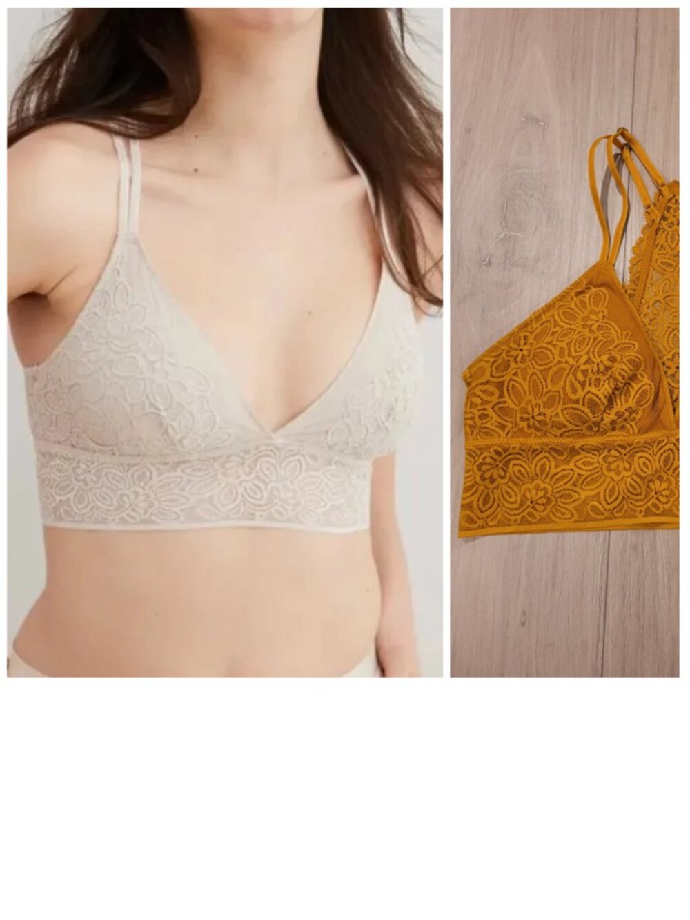 AERIE | Desert Lace Racerback Bralette Floral | Sz. S